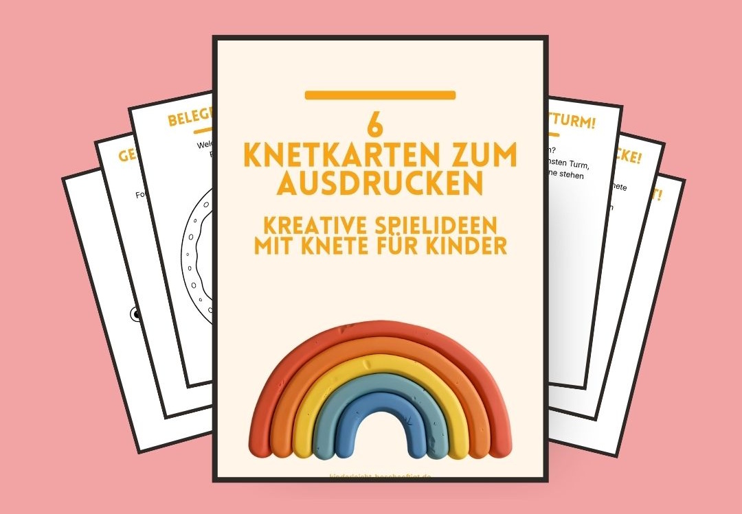 6 kostenlose Knetkarten zum Ausdrucken mit kreativen Knet-Ideen für Kinder
