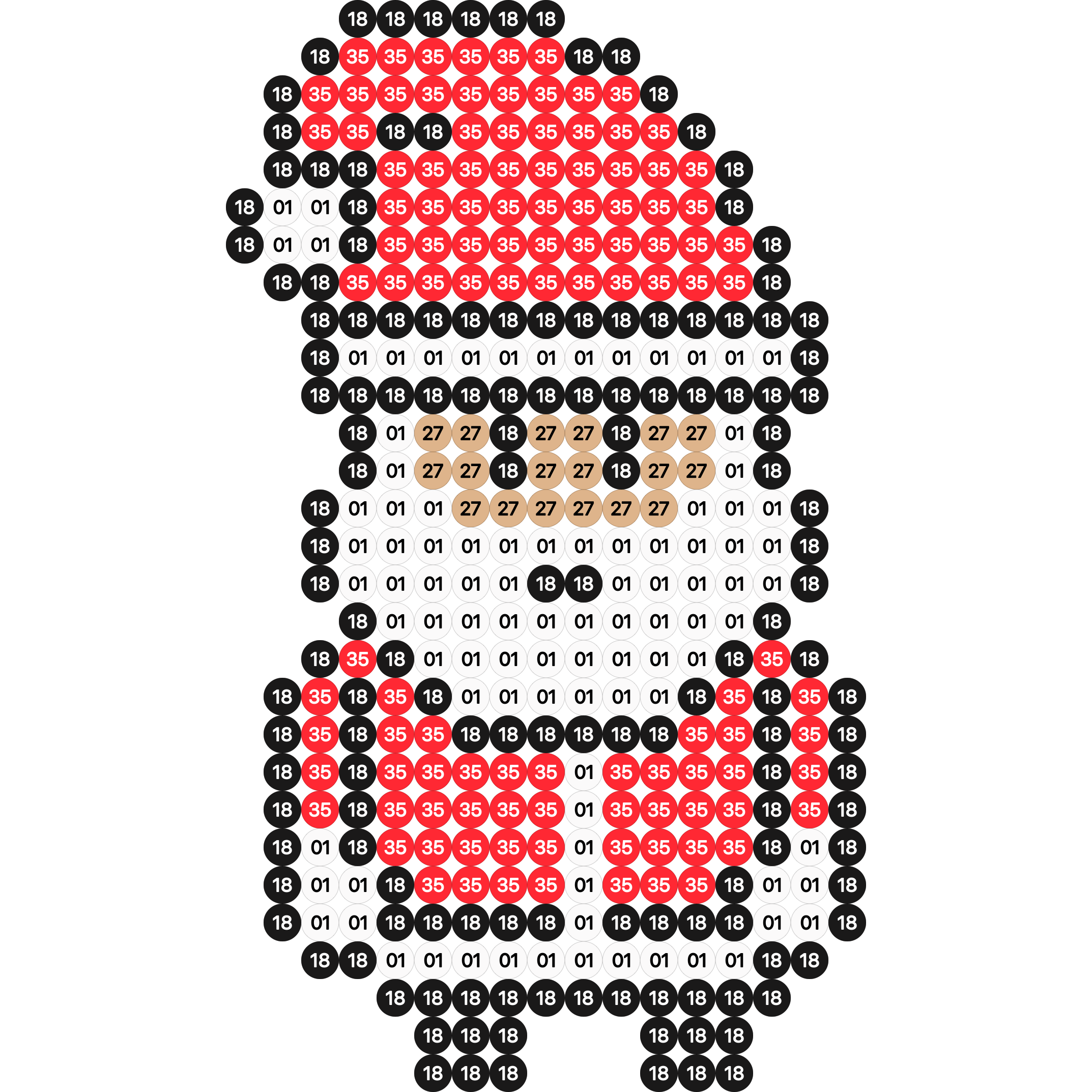 Weihnachtsmann aus Bügelperlen als Weihnachtsvorlage