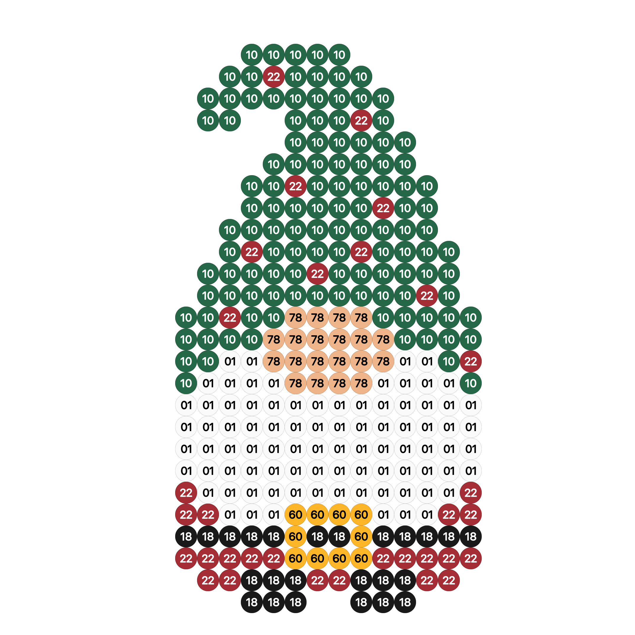 Weihnachtswichtel aus Bügelperlen mit grüner Mütze
