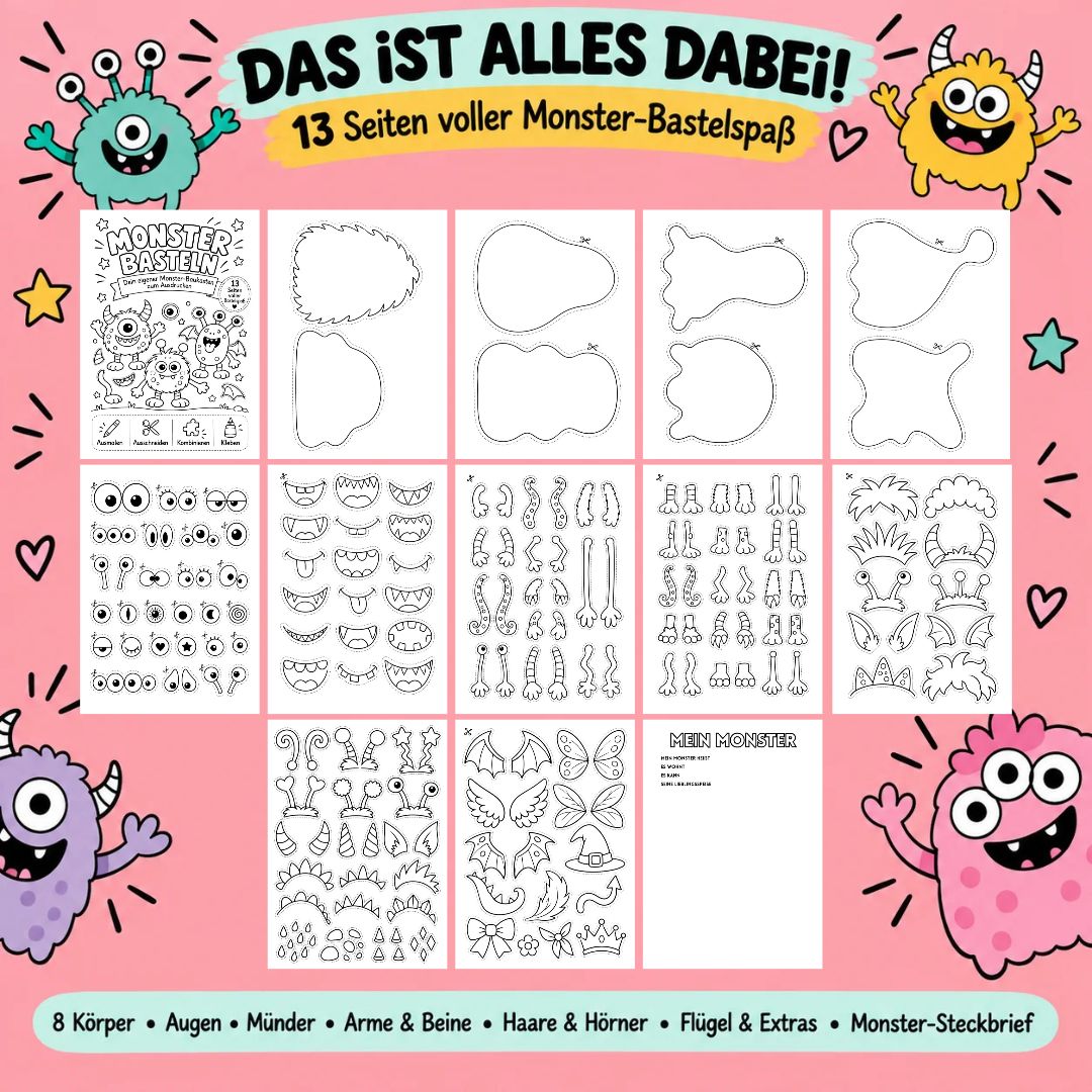 Monster basteln – Vorlagen & Monster-Baukasten zum Ausdrucken – Bild 2